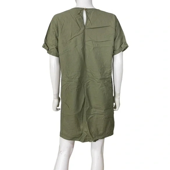 Joe Fresh Linen Khaki Green Dress - Picture 4 of 10